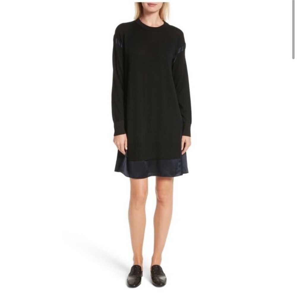 Rag & Bone Sadie Crewneck Long-Sleeve Wool Sweater Dress Navy Size Small